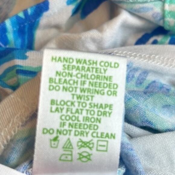 Lilly Pulitzer Neveah blue seashells ruffle one shoulder top blouse beach XS - Picture 7 of 9